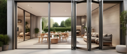 Accordion glass doors, MI Windows and Doors