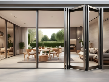 Accordion glass doors, MI Windows and Doors