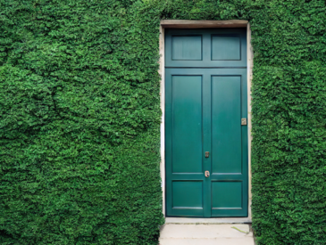 Green front door, MI Windows and Doors
