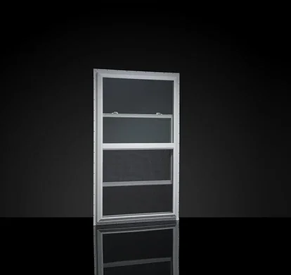 Model 3500 single-hung window from the exterior view on a black background.