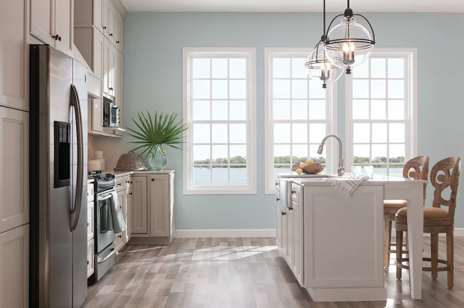grids, blue kitchen, windows, MI Windows and Doors