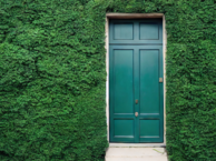Green front door, MI Windows and Doors