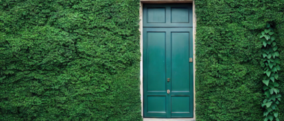 Green front door, MI Windows and Doors