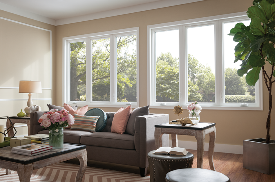 casement windows, MI Windows and Doors casement windows, living room, MI Windows and Doors